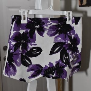 Black and purple floral Skort